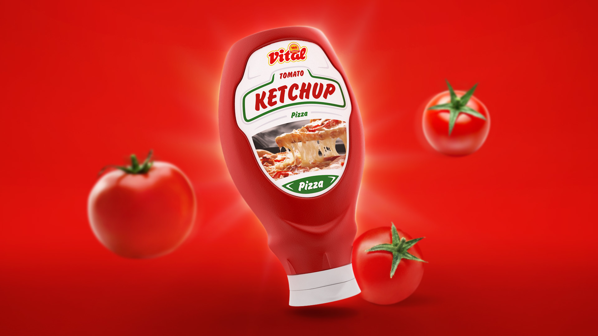 Vital tomato ketchup packaging design - visual