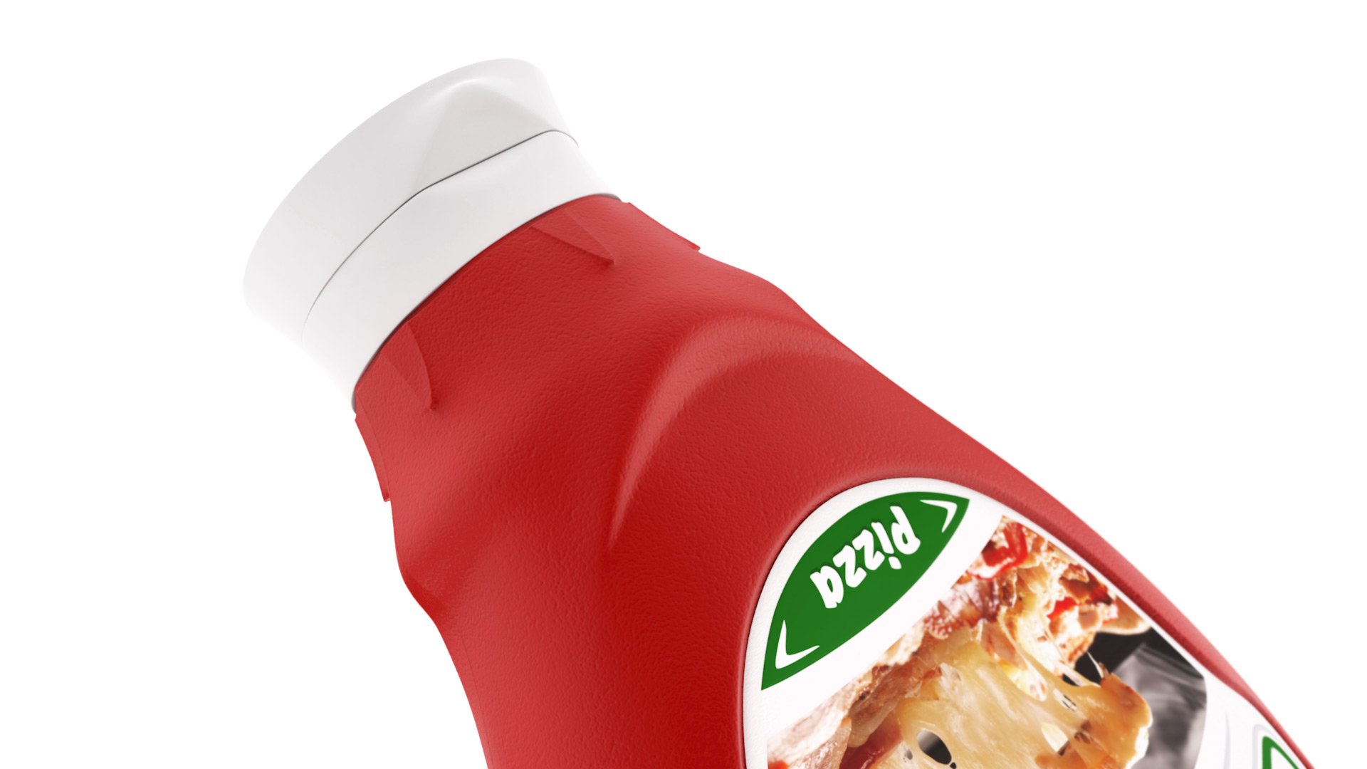 Vital tomato ketchup packaging design - plastic bottle detail