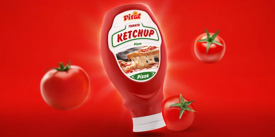 Vital tomato ketchup packaging design - visual